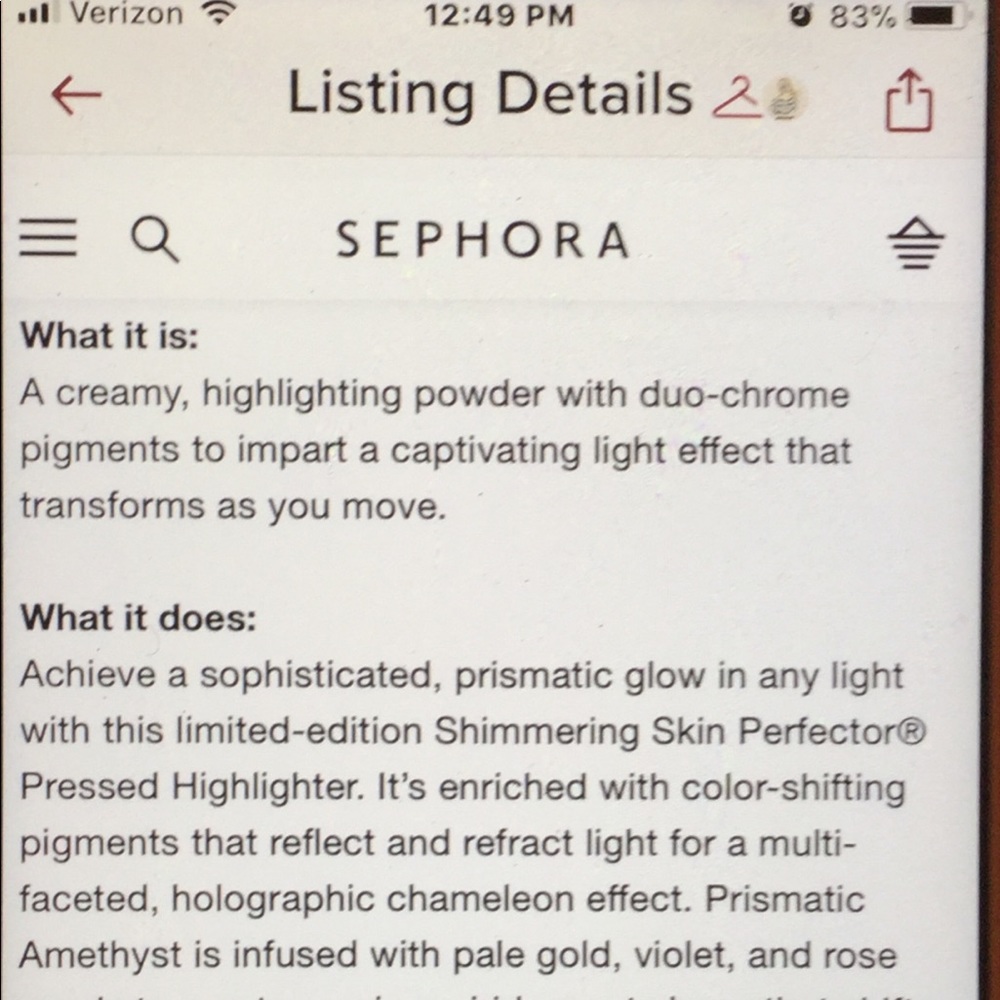 Becca Shimmering Skin Highlighter. Amethyst - Picture 4 of 4